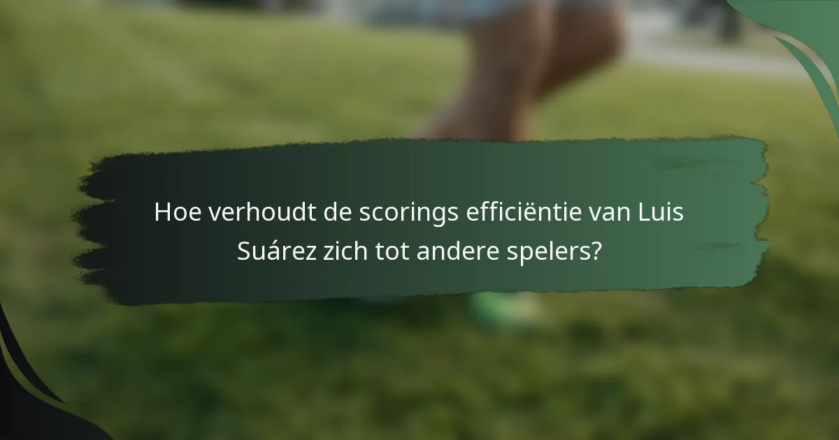 Hoe verhoudt de scorings efficiëntie van Luis Suárez zich tot andere spelers?