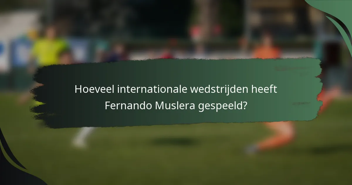 Hoeveel internationale wedstrijden heeft Fernando Muslera gespeeld?