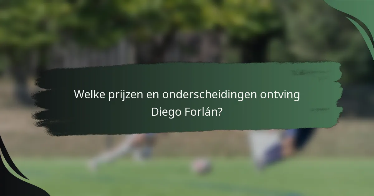 Welke prijzen en onderscheidingen ontving Diego Forlán?